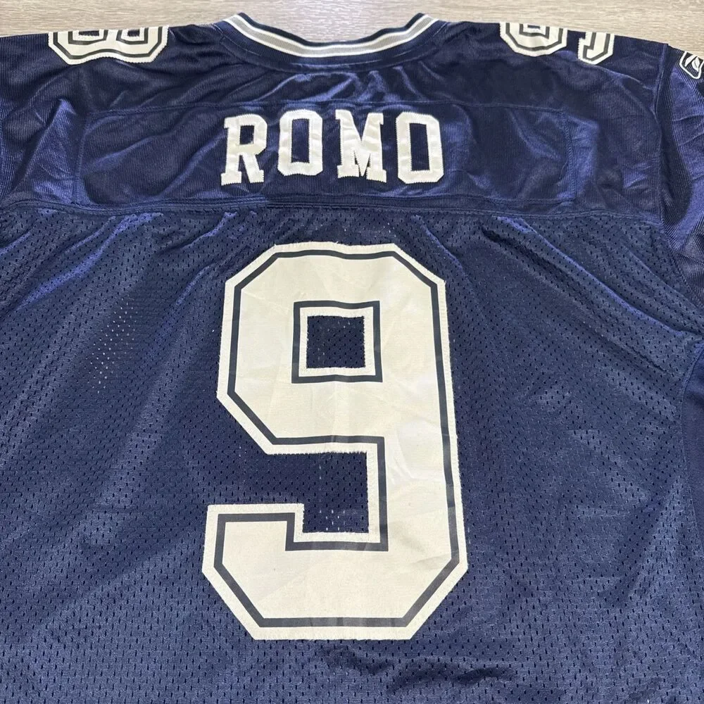 Tony Romo Jersey Dallas Cowboys NFL Reebok Men's Blue Size 50